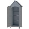 Wooden Garden Cabinet Garden Shed Tool Cabinet Wooden Hut Bituminous Roof Grey 77.5 x 54.2 x 179.5 cm