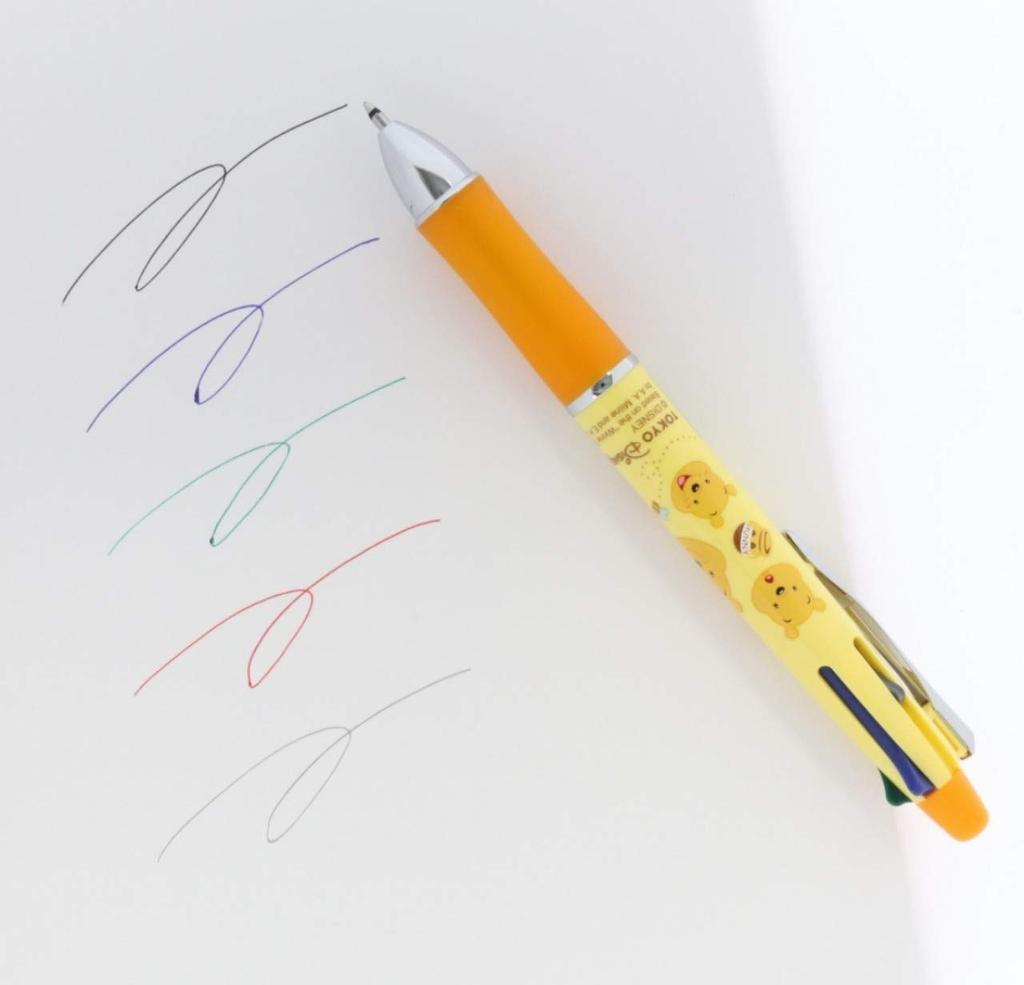 Механический карандаш и шариковая ручка Винни-Пуха в 4 цветах, эксклюзив для Диснейленда, канцелярские товары & (Черный, Красный, Синий, Зеленый) (Рисунок лица)