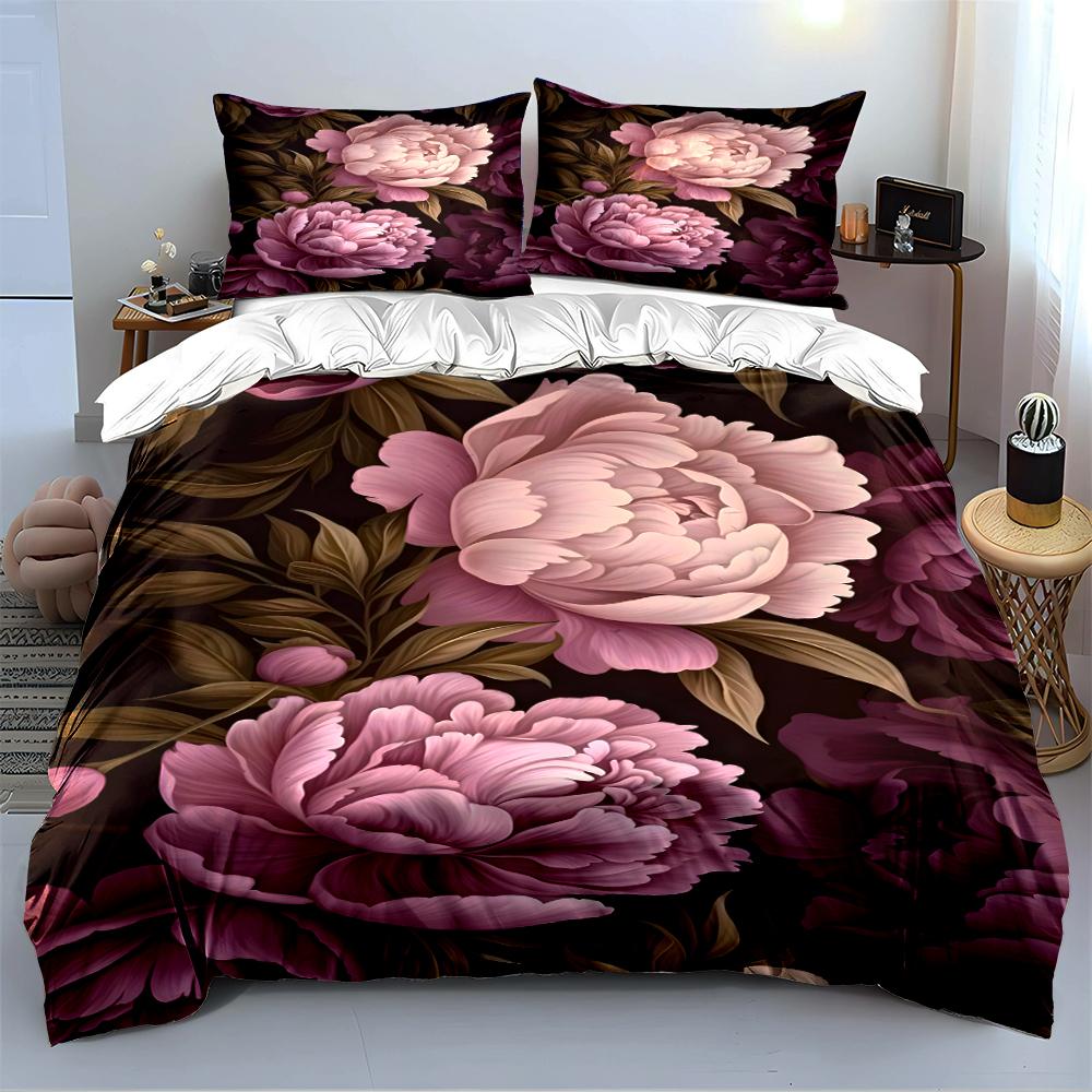 Elegant Floral Pattern Bedding Set Bedding set (1 duvet cover, 2 pillowcases, duvet not included)