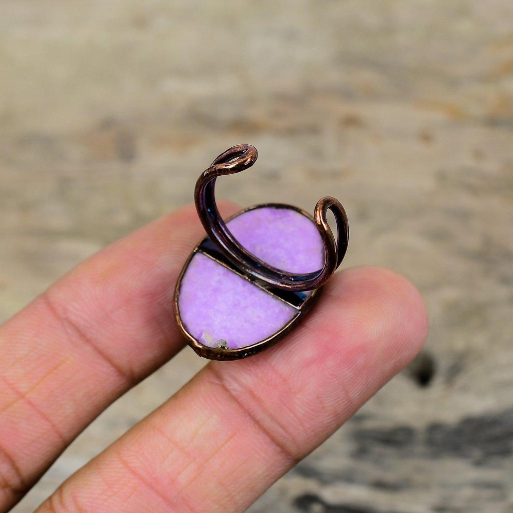 Кольцо с фосфосидеритом, медное кольцо, изготовленное методом гальванопластики, регулируемые кольца, антикварные ювелирные изделия, изготовленные методом гальванопластики, кольцо с драгоценным камнем для подарка, ювелирные изделия из меди ручной работы