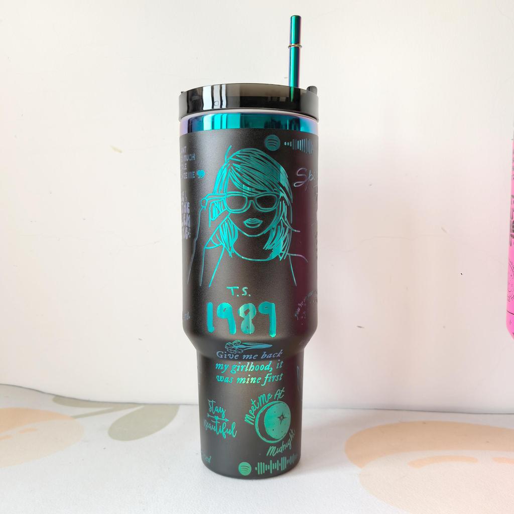 Термос-чашка Diamond объемом 40 унций с ручкой из нержавеющей стали 304, вакуумная термокружка для кофе, переносные автомобильные термосы