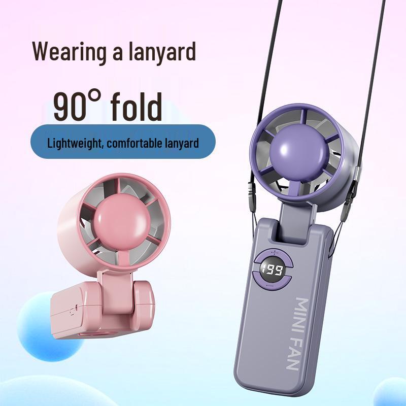 Rechargeable Mini Handheld Folding Fan with Ice Pack and Semiconductor Cooling