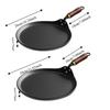 Wood Handle Cast Iron Frying Pan Thickened Flat Skillet Crepe Maker  Induction Cooker