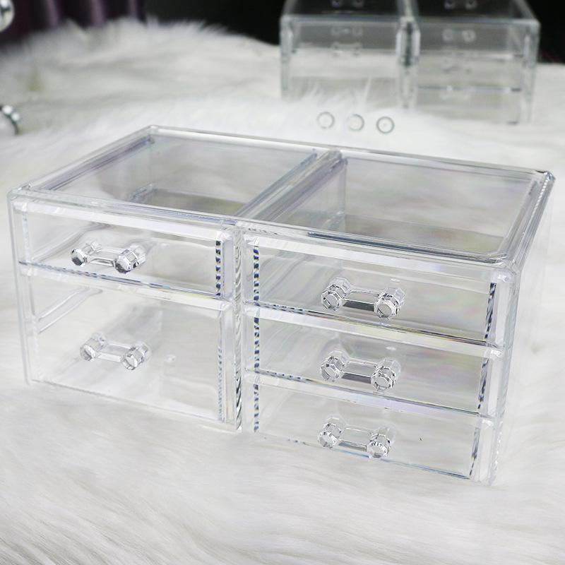 Transparent Dustproof Makeup Organizer with Drawers
