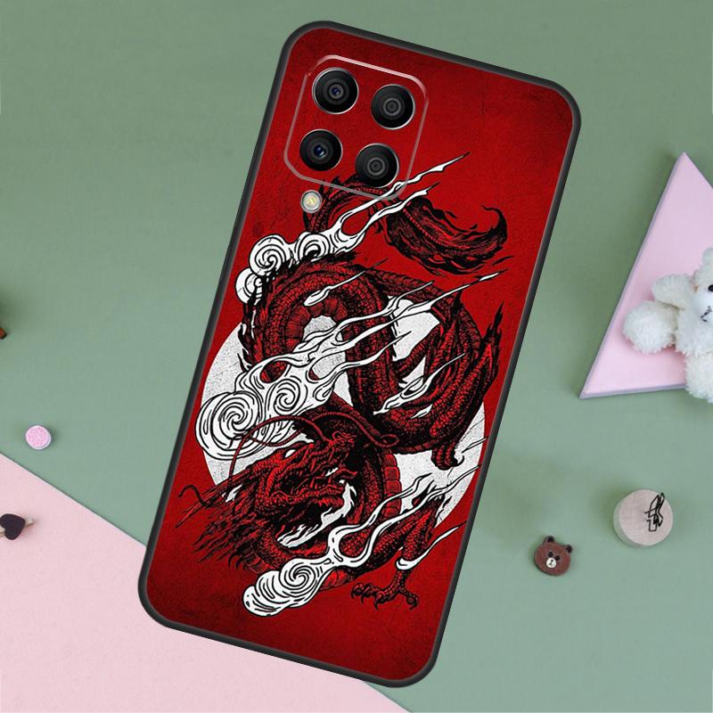Chinese Style Crane Dragon For Samsung Galaxy M35 M55 M15 M12 M13 M14 M34 M54 M33 M53 M21 M31 M11 M32 M52 M06 M16 Case