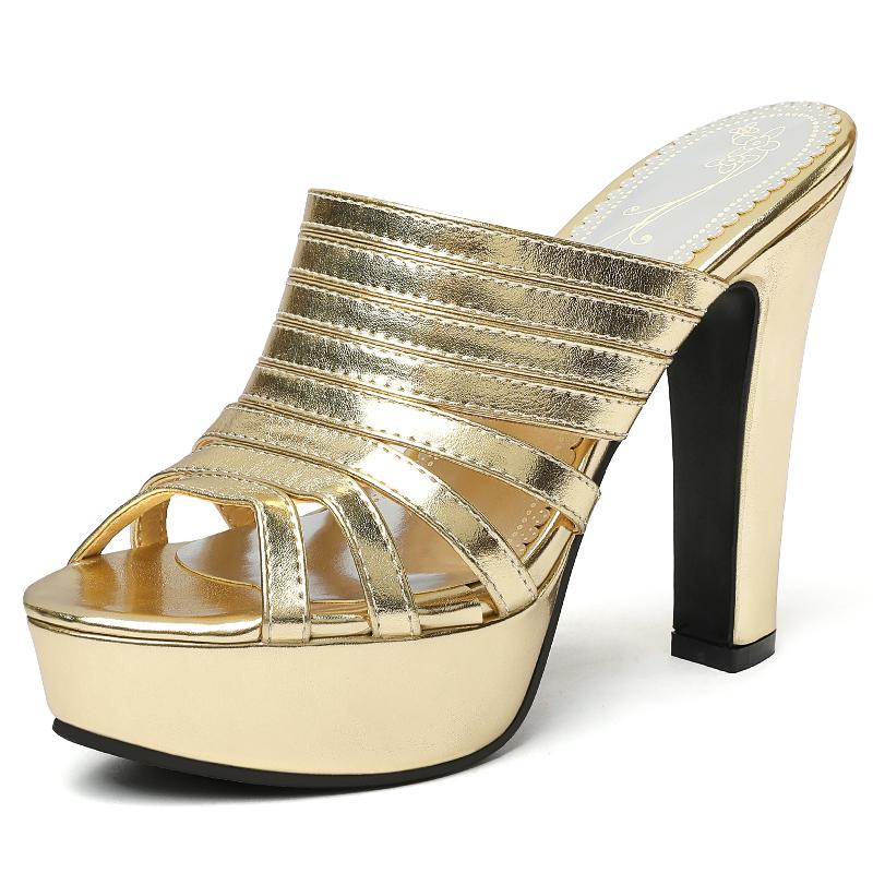 Модные женские тапочки, летняя обувь 2024 года, босоножки на высоком каблуке, роскошные мюли на платформе, женские черные, белые, красные, туфли для вечеринок, большой размер 44 50