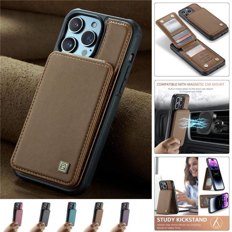 Магнитный откидной кожаный кошелек-чехол для карт и телефона для iPhone 17 Pro Max Air 16 15 Plus 14 13 12 11 Samsung S25 FE S24 Ultra S23 Plus S22 S21 A56 Задняя крышка