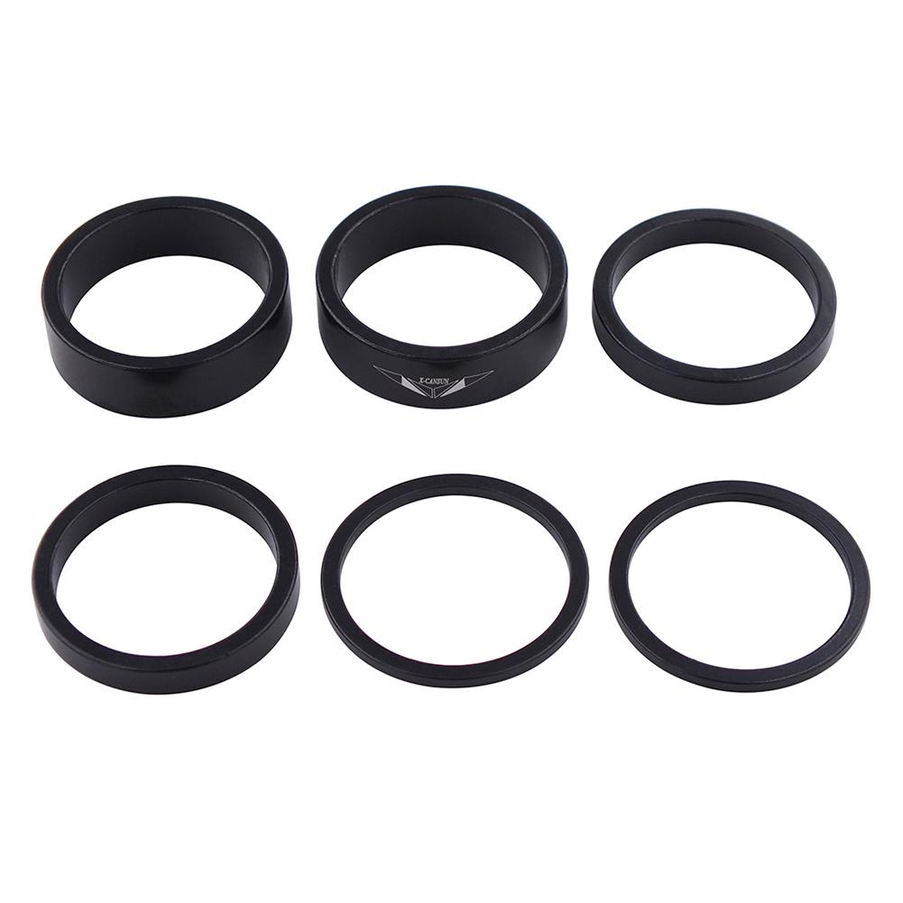 6Pcs Bike Fork Washer Set 2/5/10mm Bicycle Headset Spacer Bike Headset Stem Spacers Aluminum Alloy for 28.6mm Front Fork Bike
