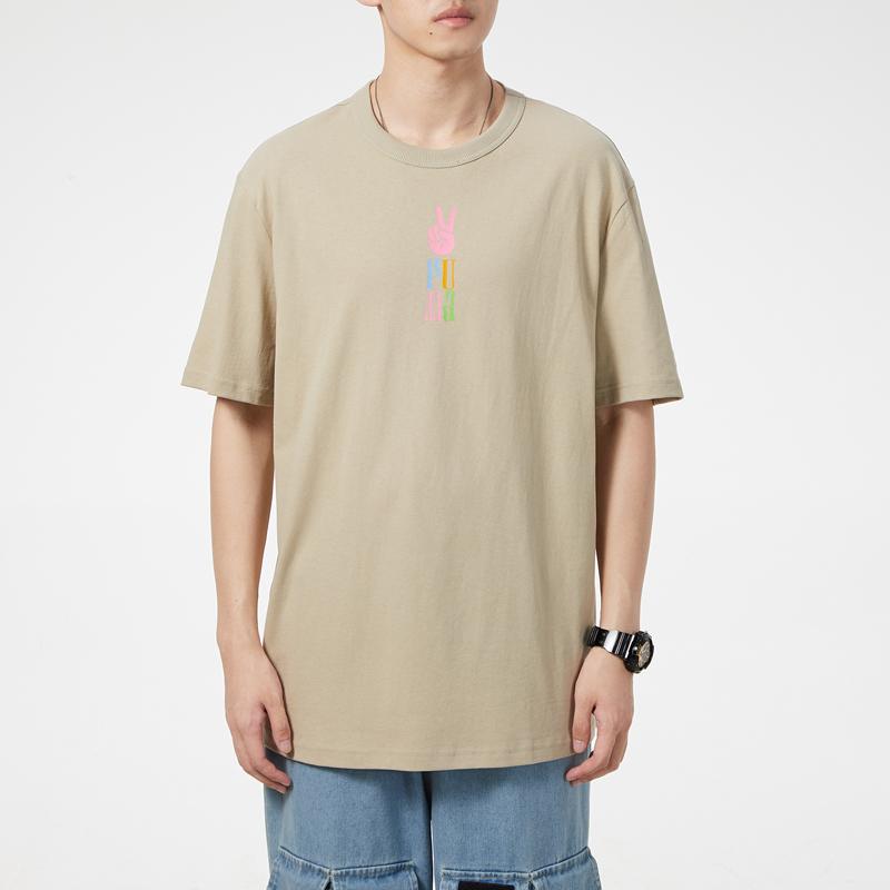 Puma Футболка с коротким рукавом и круглым вырезом с мультяшным принтом, мужские топы цвета хаки 533039-42