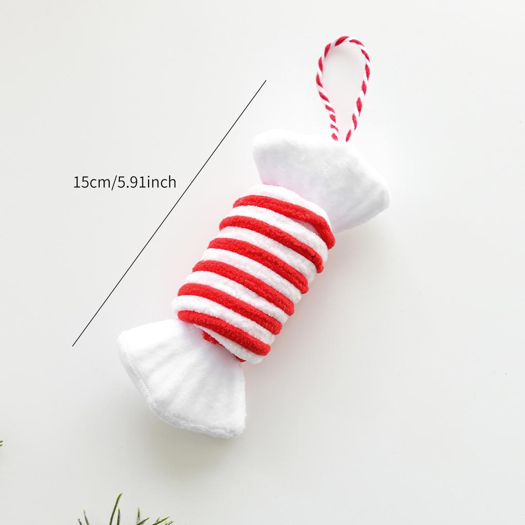 Christmas Red and White Plush Decorations Christmas Balls Walking Sticks Candy Christmas Tree Hangings Christmas INS Ornaments