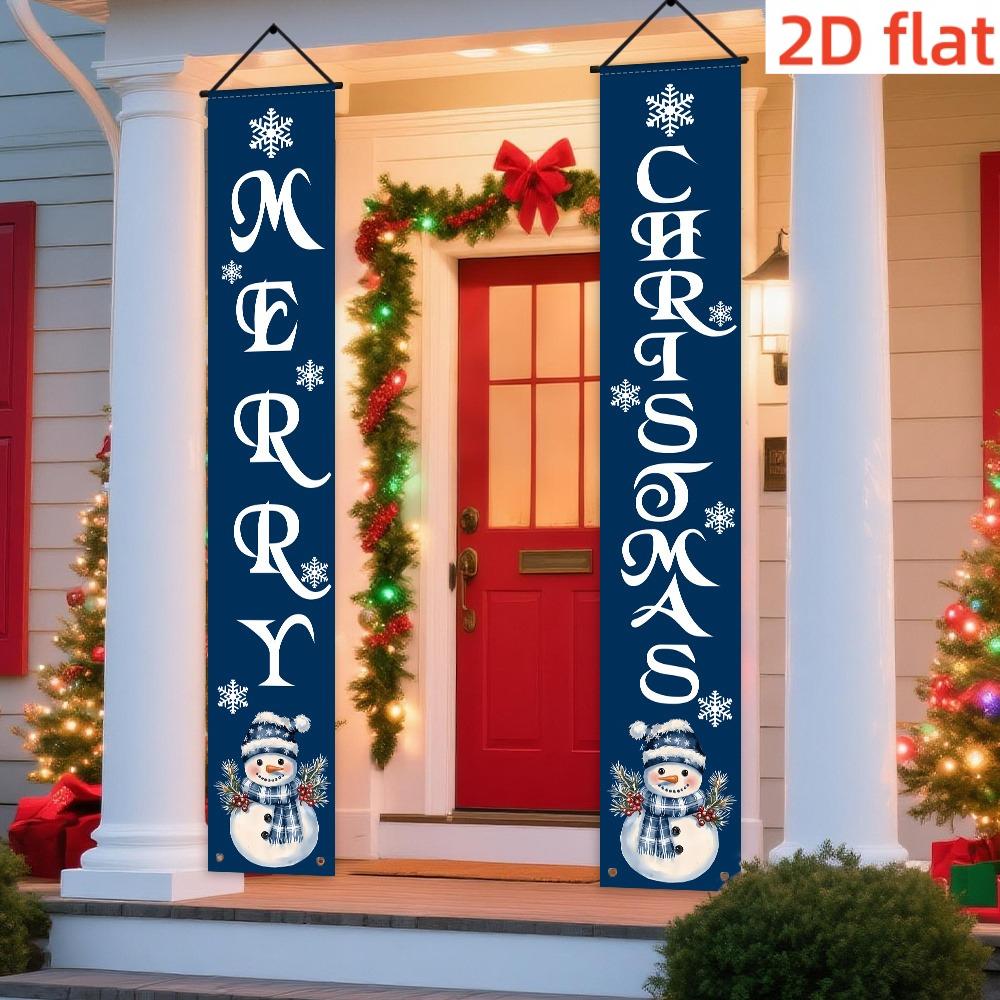 Door Couplet Banner 2pcs Chinese New Year Porch Hanging Decor