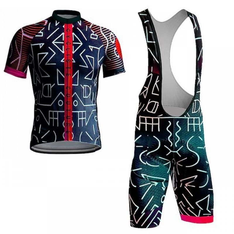 Men Women Cycling Jersey With Bib Shorts Summer Breathable Quick Dry Bike Riding Sportswear