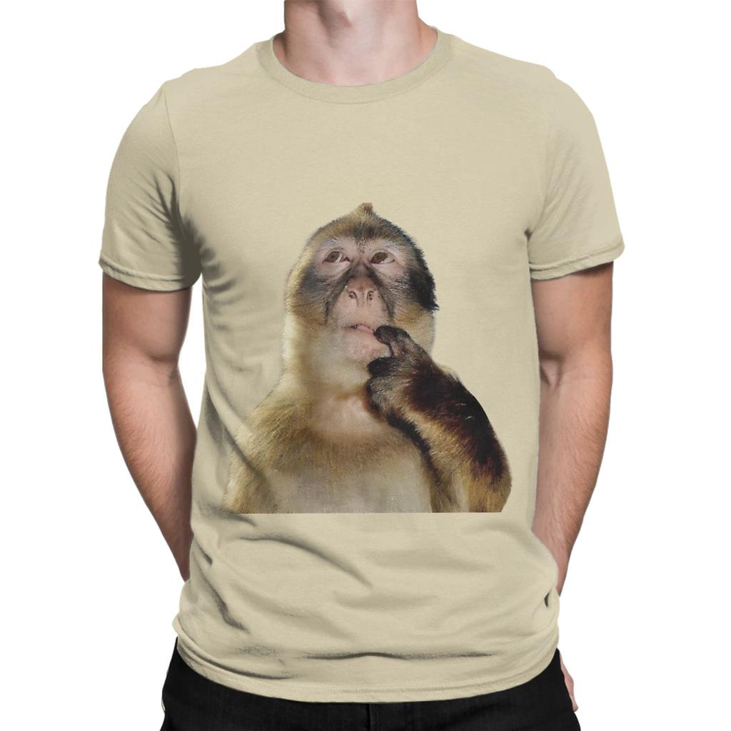 Funny Monkey Thinking Meme Funny 100 Cotton TShirt Bib Punch The Monkey Tees Tops For Unisex