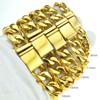 18k Gold Color Stainless Steel Cuban Bracelet Men Women