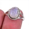 Natural Rainbow Moonstone Gemstone Handmade 925 Solid Silver Gift Ring S.6 N9w34