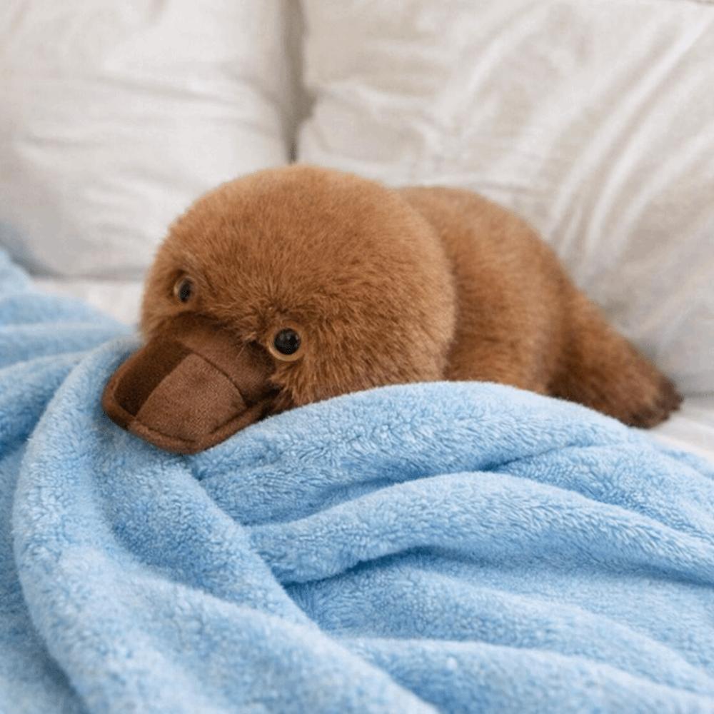 Super Soft Simulation Platypus Toy Fluffy Material Stuffed Animal Doll Christmas Gift