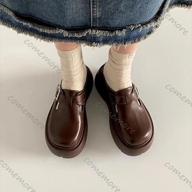 Праздничные туфли-шлепанцы на платформе Baotou Женские Черные Коричневые Туфли на высоком каблуке Женская обувь Повседневные Слипоны для улицы Полумюли Слайды