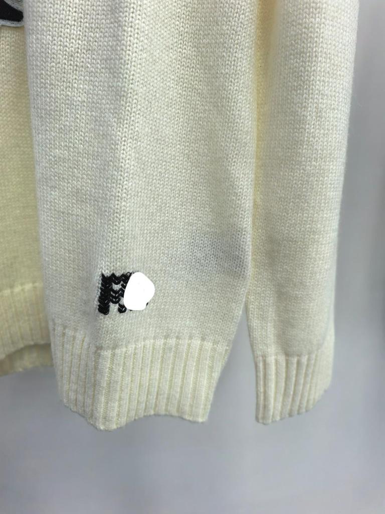 2025 Женский Сверхпрочный Свитер из Чистого Хлопка с Мультяшным Мишкой - Осень/Зима