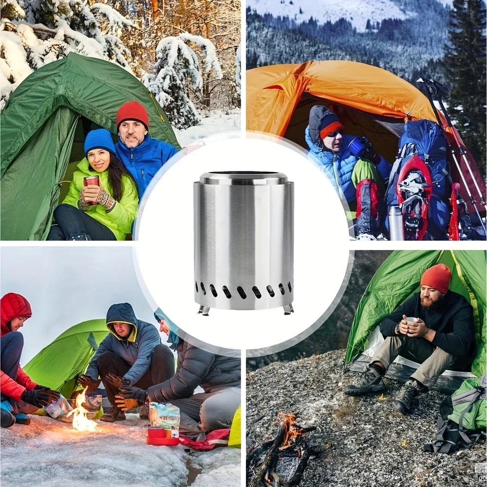 Anti-corrosive Camping Firewood Stove Stainless Steel Teapot Furance Practical Firepit Party