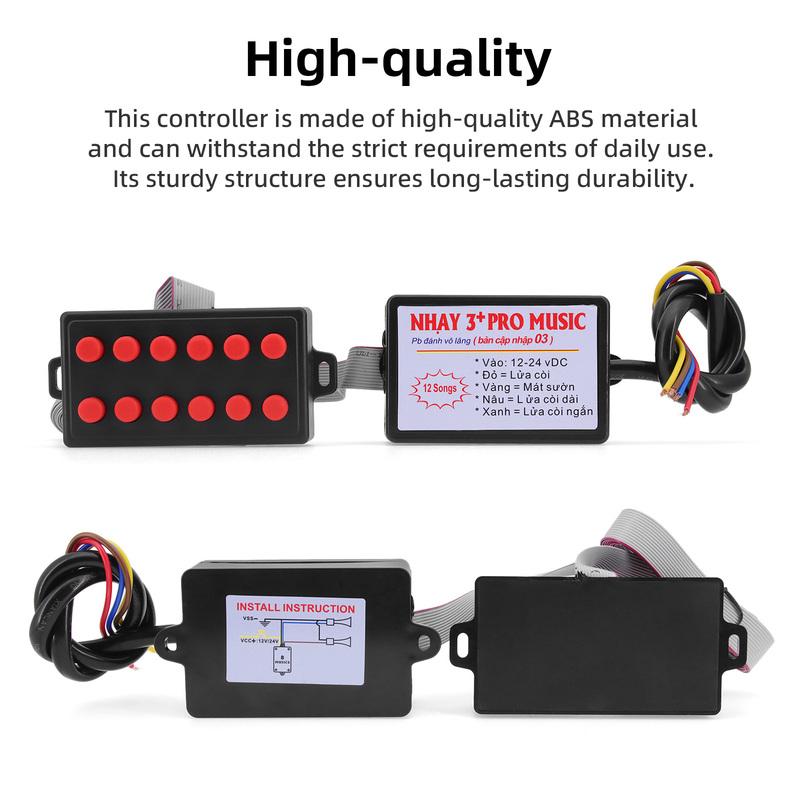 12 Sound Car Horn Controller Electronic Horn Controller Horn Speaker Control Unit Warning Alarm For Boat Car Motorcycle