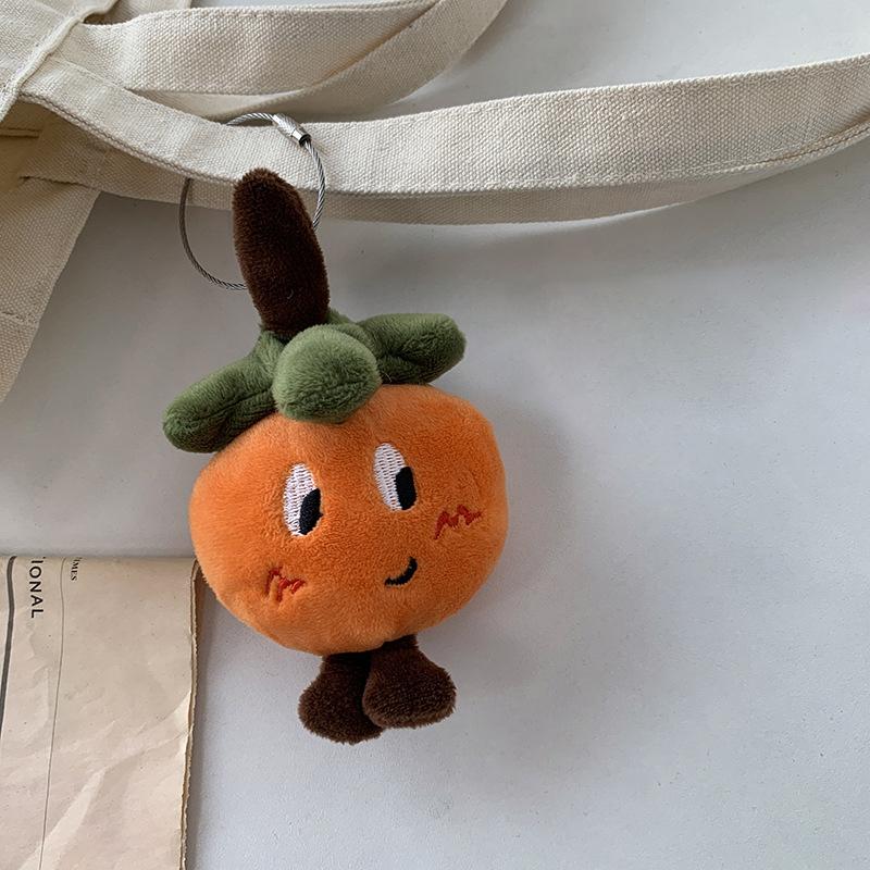 2023 14Cm Kawaii Soft Mandarin Orange Keychain Plush Pendant Keychain Diy Trinket Kids Stuffed Toys Bag Car Accessories