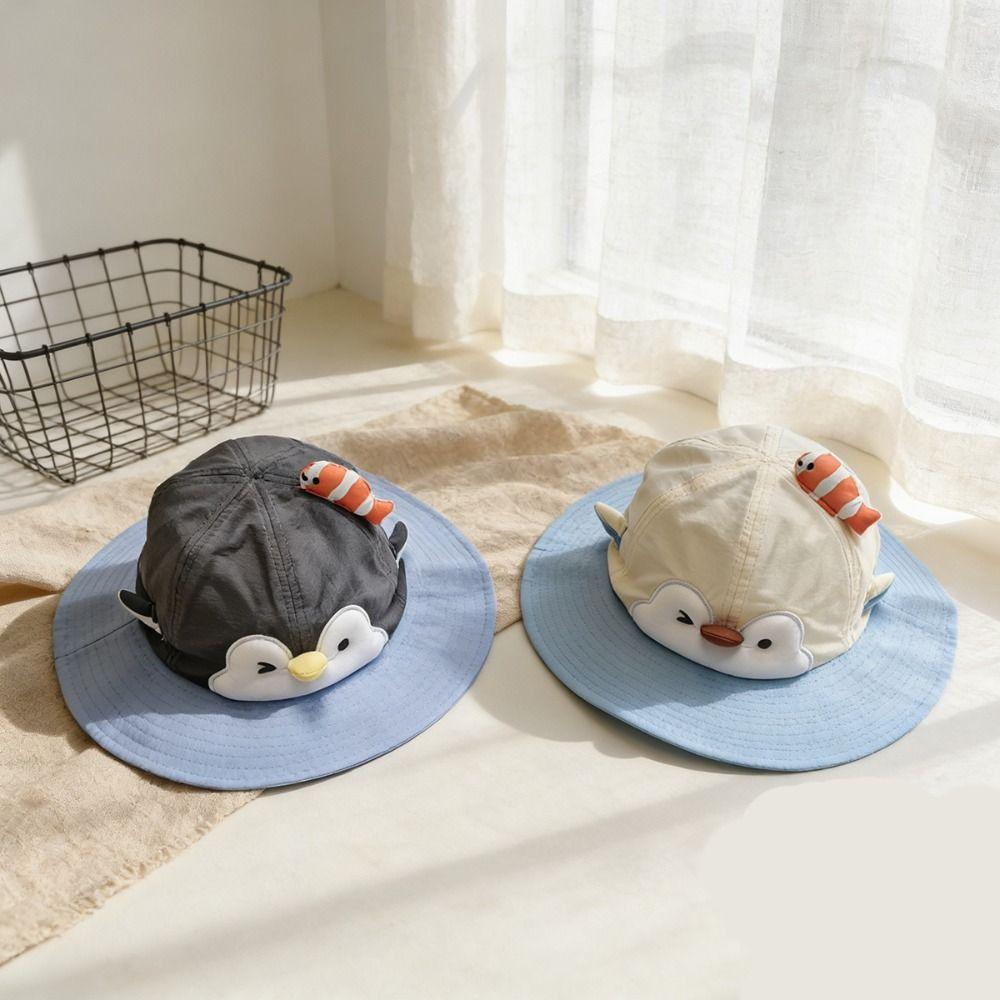Sun Protection Kids Penguin Sunscreen Hat Big Brim Summer Sunshade Hat Children Beach Cap Summer