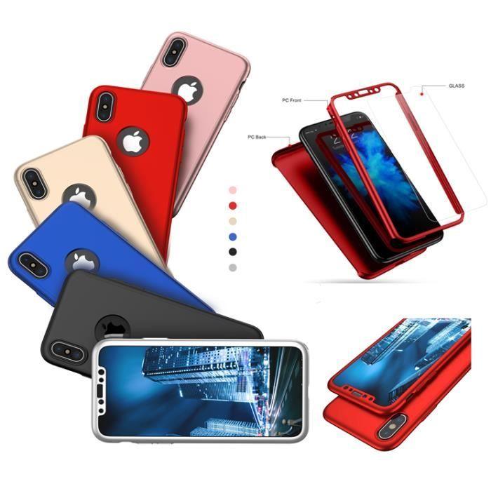 Coque - Phonillico® - iPhone X - Noir - Protection Intégrale - Plastique Dur