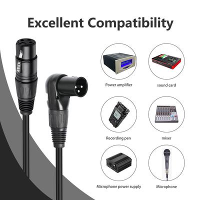 Регулируемый прямоугольный разъем XLR Male на XLR Female аудиокабель удлинитель для звукового оборудования