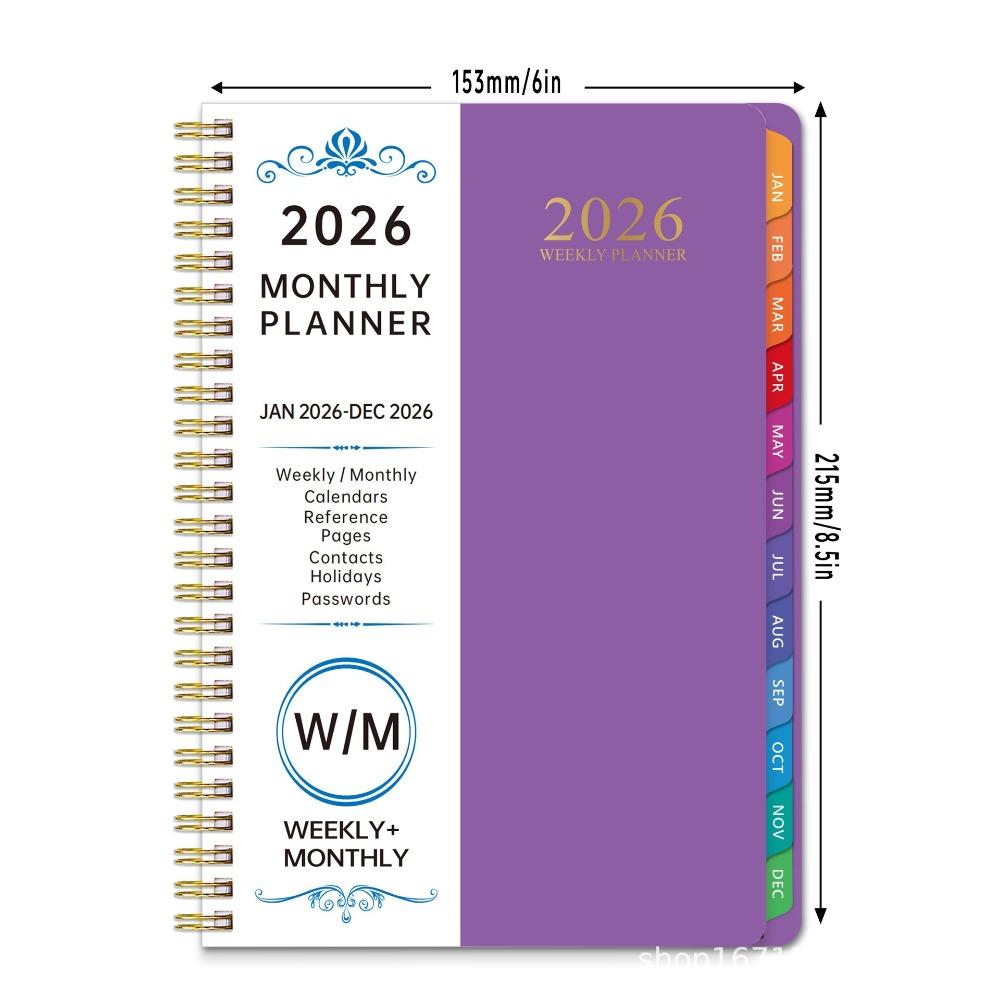 Книга-дневник формата А5 на спирали Спиральный блокнот Планировщик годового расписания Студенческое планирование