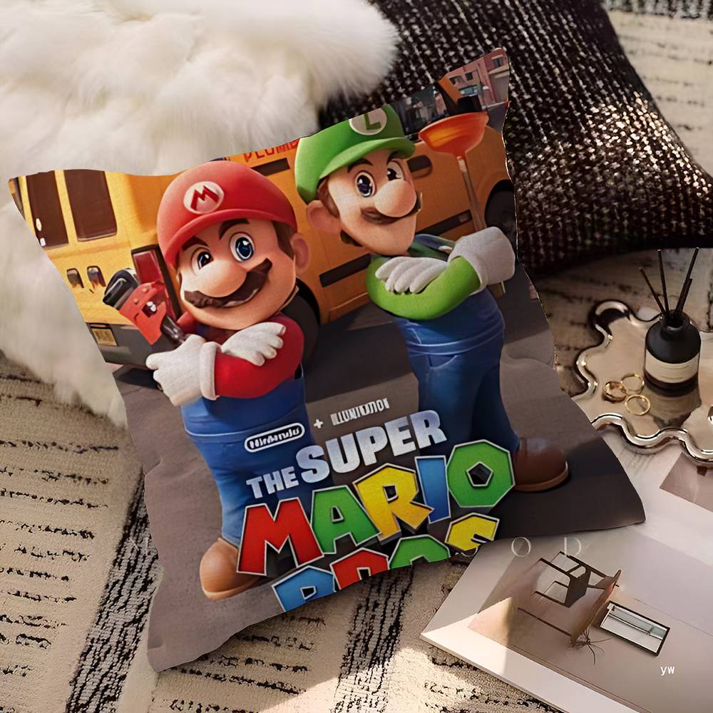 Cartoon Super M-Marios Cute Pillow Cushion Cover Pillowcase Living Room Sofa Home Decor Customized