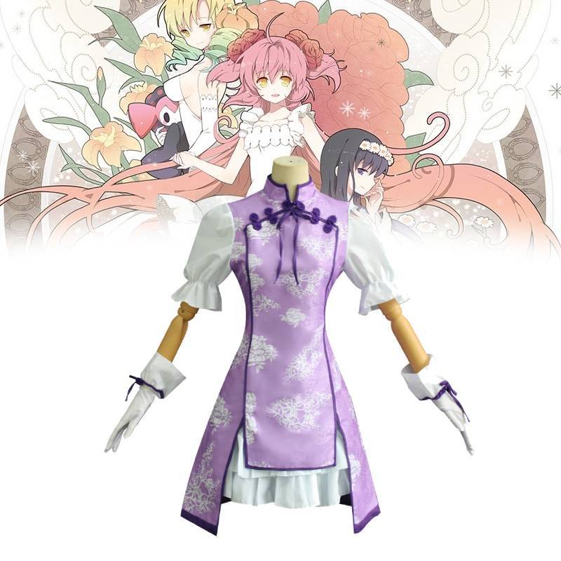 Косплей-костюм Акеми Хомуры из Puella Magi Madoka Magica в традиционном китайском стиле для аниме-конвенций