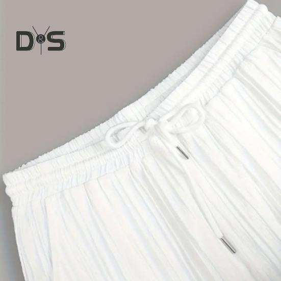 2 шт./комплект мужской повседневный наряд однобортная рубашка с лацканами короткий рукав эластичный пояс длинные брюки комплект однотонный наряд