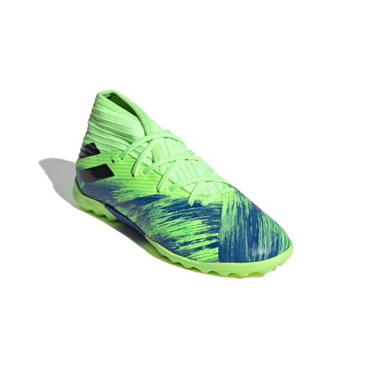 adidas Футбольные бутсы для детей adidas Nemeziz с нескользящей подошвой и амортизацией, низкие, зеленые, для детей, FV4006