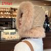 Checkered Plush Pattern Hat Women Winter Ear Protection Outdoor Warmth Cap Gift