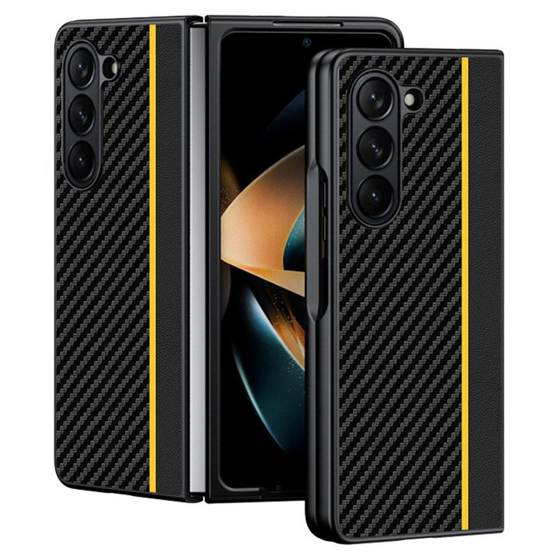 For Samsung Galaxy Z Fold6 5G Case Carbon Fiber Texture PU+PC Phone Cover