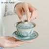 100 мл китайская ручная роспись цветы кролик керамическая гайвань ручной работы фарфоровая чайная чашка бытовая портативная чайная чаша дорожная чайная утварь