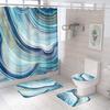 Занавеска для душа в ванной из четырех частей, цифровая печать, мраморная, водонепроницаемая, занавеска-перегородка для туалета, коврик для ванной