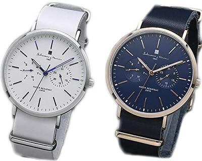 Marra Storage BOX Pair Watch Серебряные темно-синие кожаные часы [Salvatore Marra]Salvatore SM15117-SSNVSVSM15117-SSNVSV [Обычный импорт]
