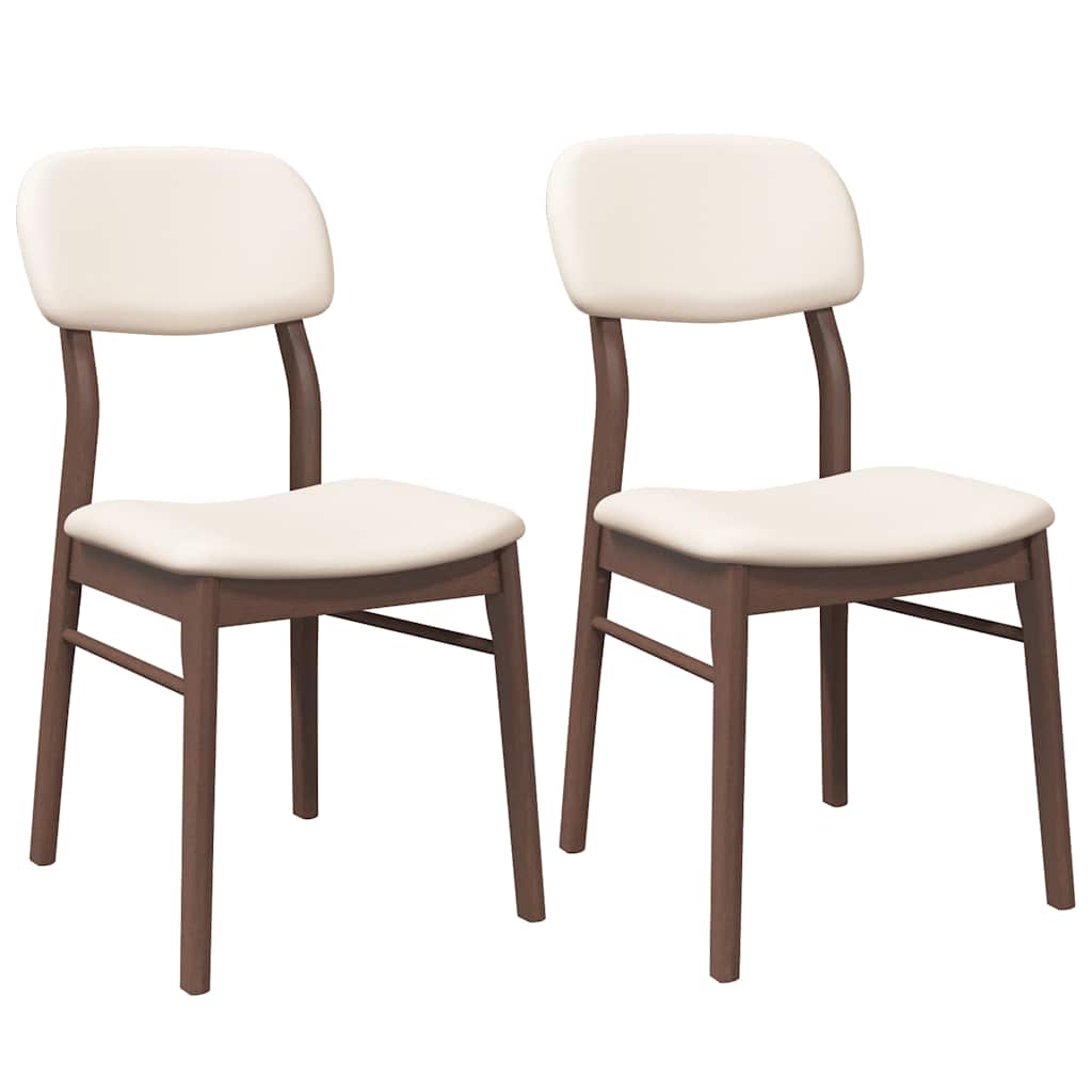 Dining Chairs with Cushions 2 pcs Brown Solid Rubberwood