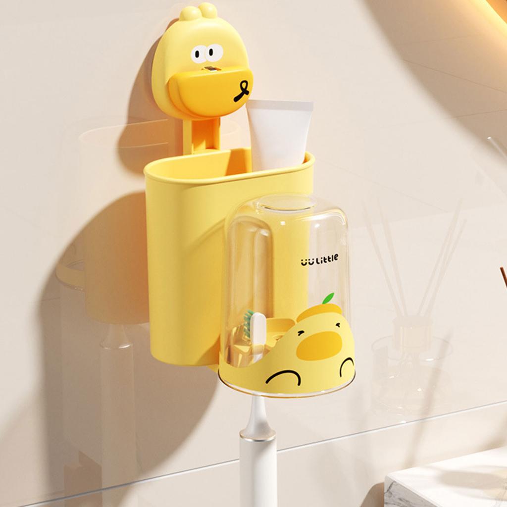 Детский держатель для зубных щеток и стаканчиков для полоскания рта с присоской, полка для хранения, настенный, не требует сверления, подставка для зубных щеток