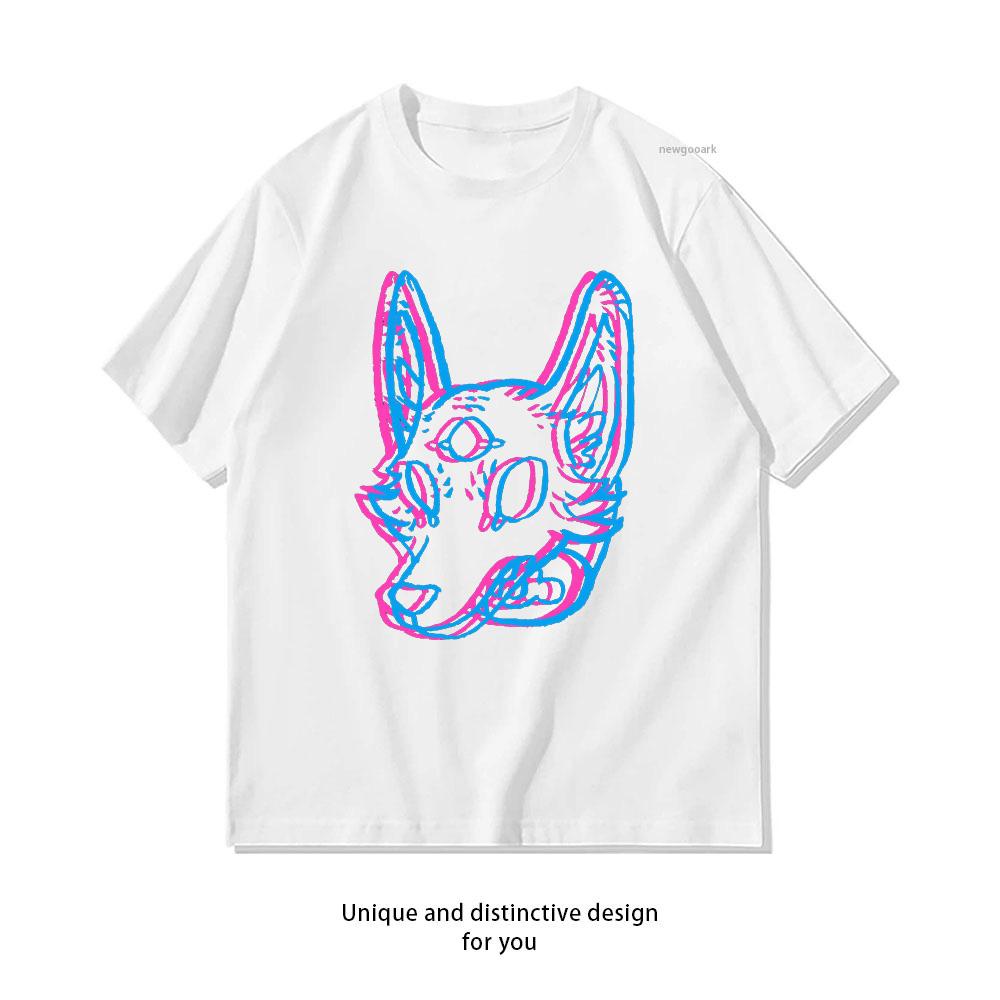 Anaglyph 3D Effect Space Coyote Shirt Woman Man Casual Cotton Printed T Shirts Adult Streetwear Camisetas Tops Tee Creative