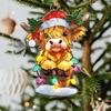 Highland Cow Christmas Ornament Stained Glass Effect Window Hanging Highland Cow Decor Rustic Acrylic Scottish Suncatcher for Farmhouse Tree Decor