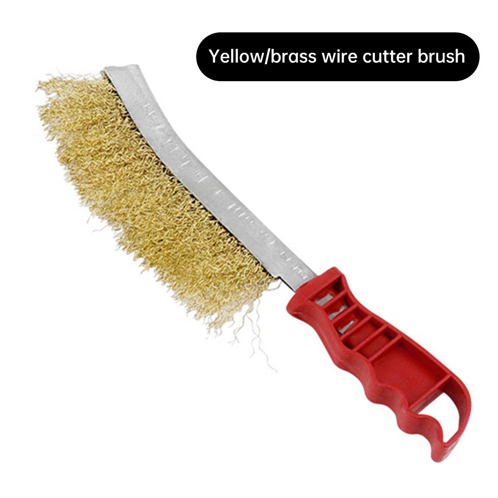 Multifunction Tool Wire Brush Copper Plated Long Handle Kitchen Grill Special Plate Rust Removal Clean Tool