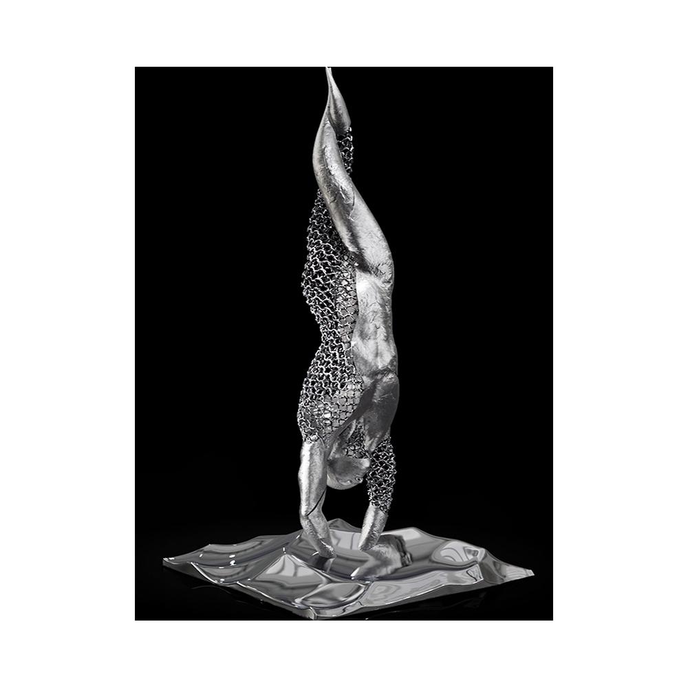 Абстрактная металлическая фигура, скульптура, настенный художественный постер, современный минималистский поцелуй, статуя, фреска, украшение комнаты, холст, живопись, Куадрос