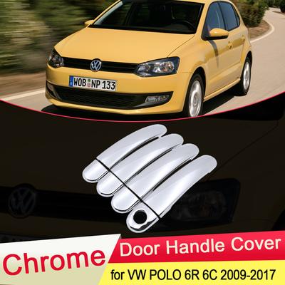 Для Volkswagen VW POLO 6R 6C 2009 2010 2011 2012 2013 2014 2015 2016 2017 MK5 хромированная накладка на дверную ручку автомобиля