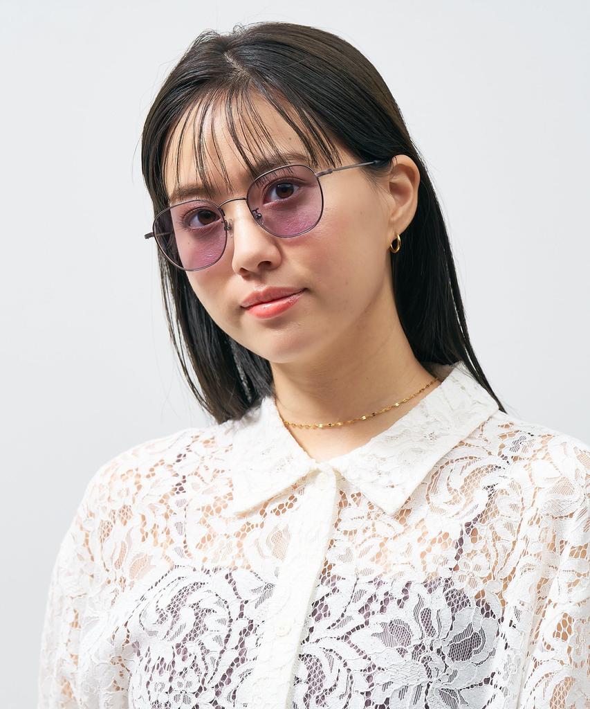 Солнцезащитные очки CUT Цветные линзы Металлическая оправа Защита от УФ Унисекс [Zoff] SUNCUTGlasses/UV100% Стиль Веллингтон (Серый (Бронзовый) - ZY252G01_17E1)