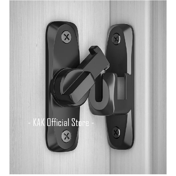 KAK Punch-free Hasp Latch Door Lock Black Cabinet Locks Kids Safety Lock Barn Door Sliding Door Anti-pried Hook Lock Hardware Thread Lock3