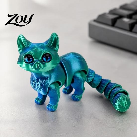 Handheld Decompression Toys 3D Printed Cat Toy, Articulated Movable Joint Figurine for Desk Calming Sensory Tools Anxiety Decor, Cute Fidget Toy Kids