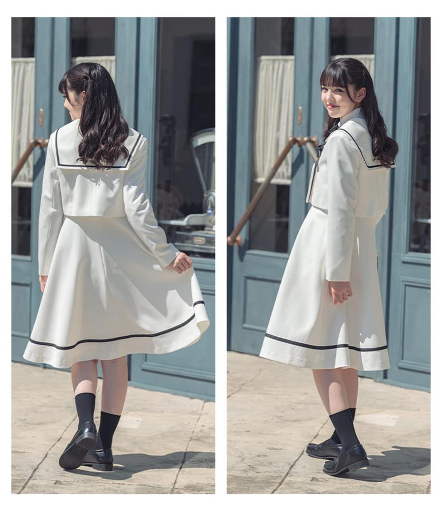 Graduation ceremony Elementary school girl suit clothes Formal Stephanie set White 165cm [Arisana] Children's 5-piece