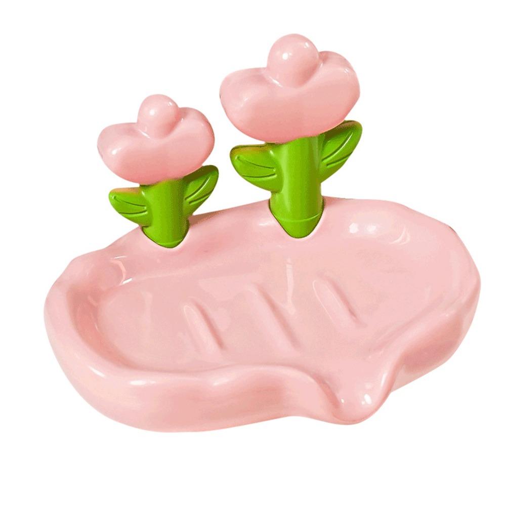 Cute Drain Soap Tray Plastic Soap Box Self Draining Soap Holder Bathroom